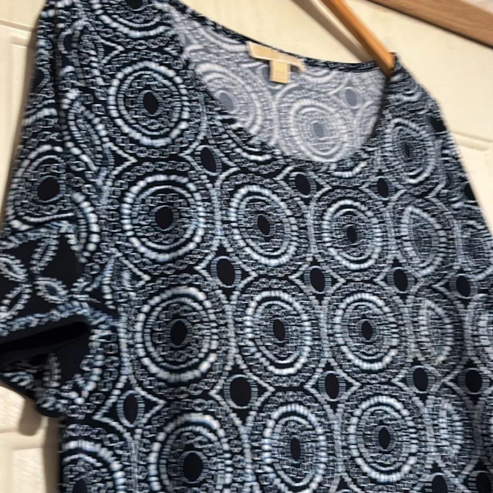 Michael Kors Blue and White‎ Geometric Dress